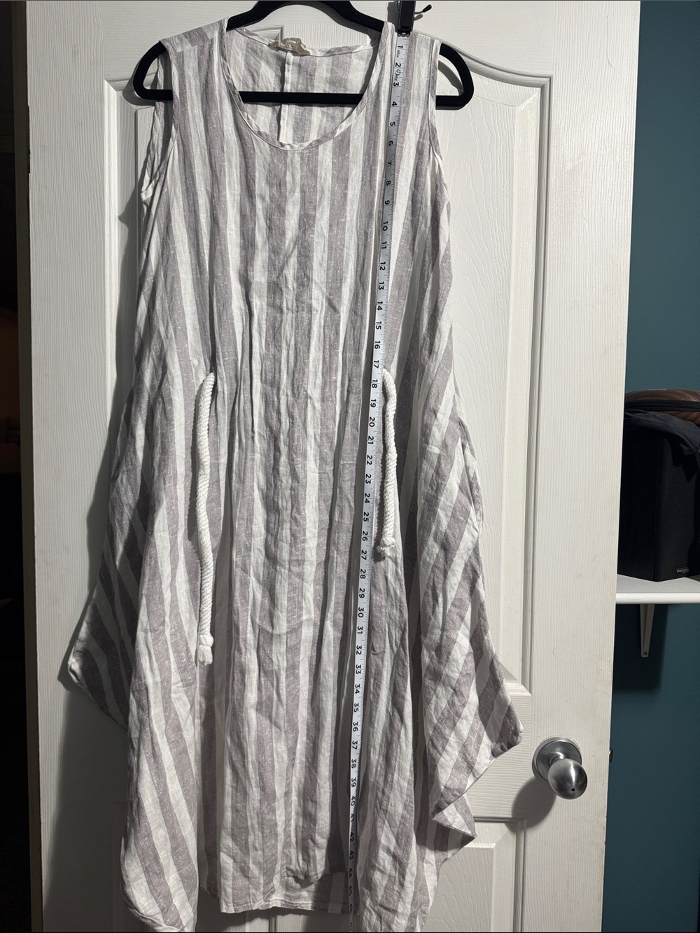 Luukaa Linen Blend Striped Bubble Dress | US 8 | Lagenlook | Oversized | Pockets - Picture 8 of 11